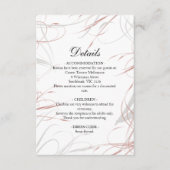 Moderne Blush Swirls Elegant Wedding Details Informatiekaartje (Voorkant)