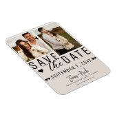 Moderne Blush Tan Save the Date 2 Foto Bruiloft Magneet (Rechterzijde)