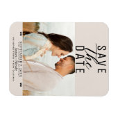Moderne Blush Tan Save the Date Trouwfoto Magneet (Horizontaal)