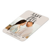 Moderne Blush Tan Save the Date Trouwfoto Magneet (Linkerzijde)