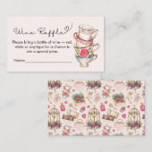 Moderne Blush Tea Party Bruids Wijn Raffle Informatiekaartje (Voorkant / Achterkant)