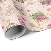 Moderne Blush Tea Party Cadeaupapier (Rol Hoek)