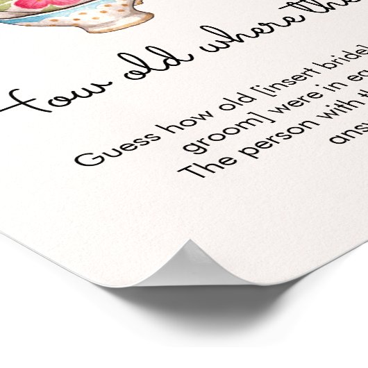 Moderne Blush Tea Party Hoe oud waren ze bruids Poster (Hoek)
