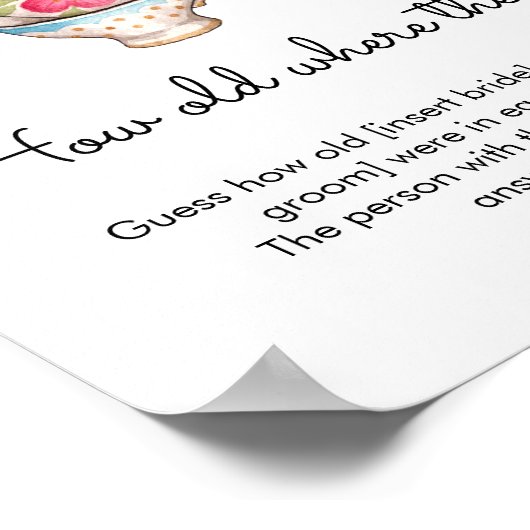 Moderne Blush Tea Party Hoe oud waren ze bruids Poster (Hoek)