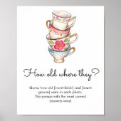 Moderne Blush Tea Party Hoe oud waren ze bruids Poster (Voorkant)