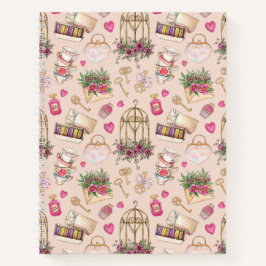 Moderne Blush Tea Party Notitieboek