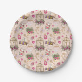 Moderne Blush Tea Party Papieren Bordje (Voorkant)