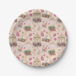 Moderne Blush Tea Party Papieren Bordje