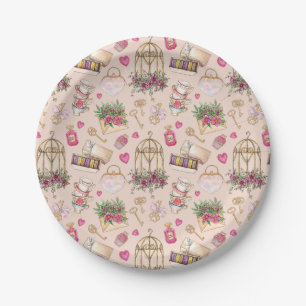 Moderne Blush Tea Party Papieren Bordje