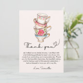 Moderne Blush Thee Party Bruiloftsborrel  Bedankkaart (Staand voorkant)