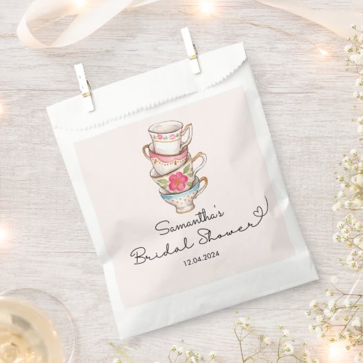 Moderne Blush Thee Party Bruiloftsborrel Bedankzakje (Geknipt)