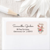 Moderne Blush Thee Party Bruiloftsshower Adres Etiket (Insitu)