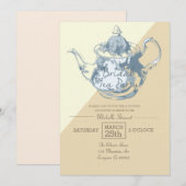 Moderne Blush Theepot | Bruidstheeceremonie | Op M Kaart (Voorkant / Achterkant)