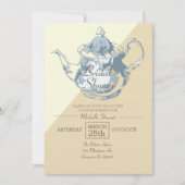Moderne Blush theepot | Bruidstheefeest | Aangepas Kaart (Voorkant)