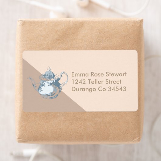 Moderne Blush theepot | Tea Party | Aangepast adre Etiket (Insitu)