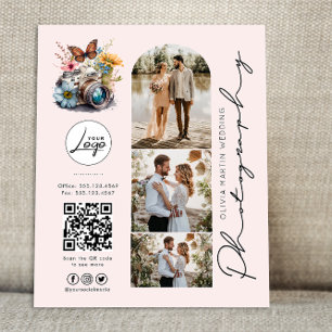 Moderne Blush Trouwfotografie Prijzen Flyer