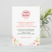 Moderne blush waterverf floral Wedding Kaart (Staand voorkant)
