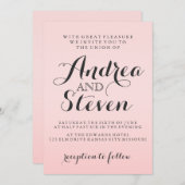 Moderne blush weddenschappen kaart (Voorkant / Achterkant)