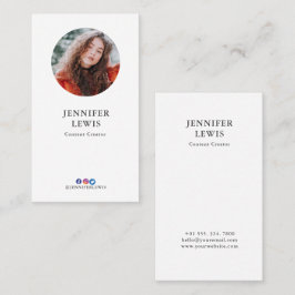 Moderne Blush & White Foto Sociale Media Visitekaartje