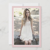 Moderne Blush & Wit Foto Verrassing Sweet 16 Kaart (Achterkant)