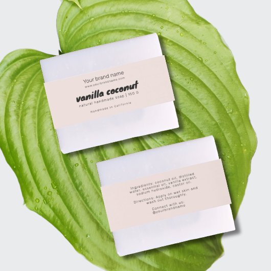 Moderne blush zeep verpakking ingrediënten wrap la uitnodigingen wikkel