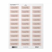 Moderne Blush Zwarte Art Deco Trouwadres Etiket (Full Sheet)