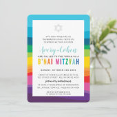MODERNE B'NAI MITZVAH kleurrijke technicolor regen Kaart (Staand voorkant)