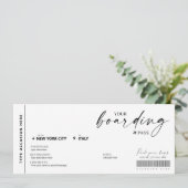 Moderne boarding pass verrassingsvliegticket (Staand voorkant)