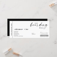 Moderne boarding pass verrassingsvliegticket