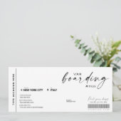 Moderne boarding pass verrassingsvliegticket kaart (Staand voorkant)