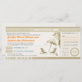 Moderne boardingpass tickets huwelijksuitnodiginge kaart (Voorkant / Achterkant)