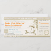 Moderne boardingpass tickets huwelijksuitnodiginge kaart (Voorkant)