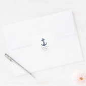 Moderne Boat Anker Strand Wedding Custom Hart Sticker (Envelop)