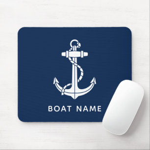 Moderne Boat Naam Anker Zeilbemanning Custom Muismat