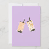 Moderne Boba Par-tea Bubble thee Verjaardagsuitnod Kaart (Achterkant)