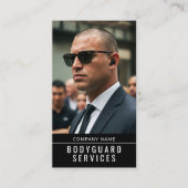 Moderne Bodyguard Services Minimalistische Foto QR Visitekaartje (Voorkant)