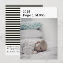 Moderne Boek Nieuwjaarsfotokaart - Verticaal