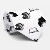 Moderne Boekenliefhebber Boekpatroon Stropdas (Opgerold)