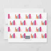 Moderne Boekenplank in Koraal & Roze Dank Je Notitiekaartje (Achterkant)