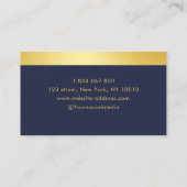 Moderne boekhouder Marine blauw en goud Visitekaartje (Achterkant)