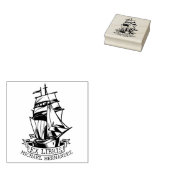 Moderne Boekplaat Schip Nautilus Bibliotheek Boek  Rubberstempel (Gestempeld)
