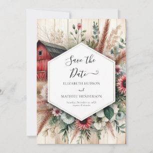 Moderne boerderij Barnyard bruiloft Save The Date