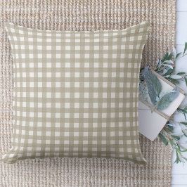 Moderne boerderij beige en witte gingham plaid kussen