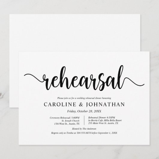 Moderne Boerderij, bruiloft en eten Kaart (Voorkant / Achterkant)