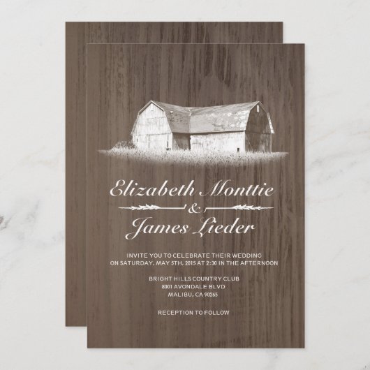 Moderne Boerderij bruiloft Kaart (Voorkant / Achterkant)