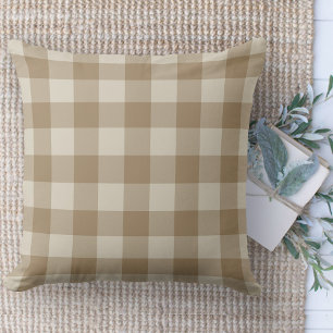 Moderne Boerderij Bruin & Beige Buffel Plaid Kussen