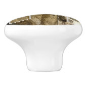 Moderne boerderij bruin hout geometrisch patroon keramische knop (Zijkant)