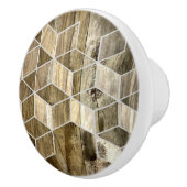 Moderne boerderij bruin hout geometrisch patroon keramische knop (Rechts)