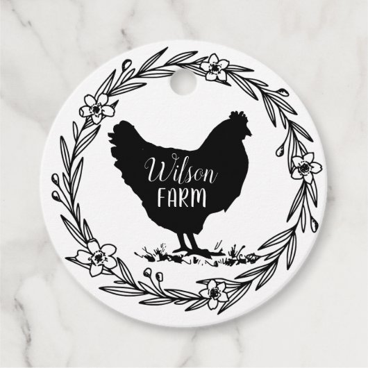 Moderne boerderij decoratieve krans eierkarton lab bedankjes labels (Voorkant)