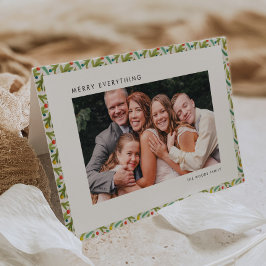 Moderne boerderij feestelijk kerstpatroon foto feestdagen kaart